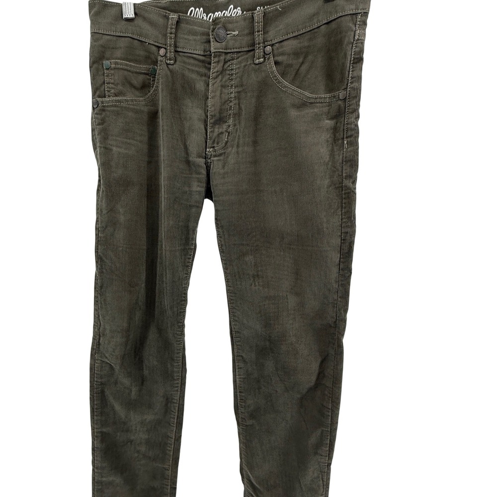 Wrangler Slim Fit Corduroy‎ Pants Olive Men's Size 29 x 30 Casual Everyday